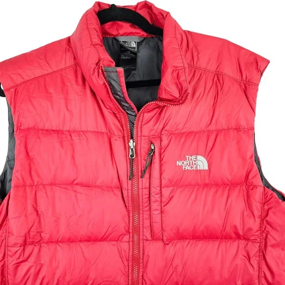 The North Face Men's Aconcagua 550 Down Puffer Vest Red Large Full Zip